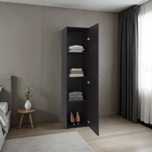 English Elm Home Freestanding Tall Storage Cabinet with Mirror Door and Four Interior Shelves Dark Walnut B070P487567