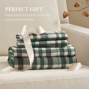 English Elm 4 Pieces King 100% Cotton Flannel Sheet Set - Soft, Cozy, And Stylish For Ultimate Comfort & Warmth B035P381359