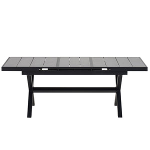 English Elm U_Style Expandable Outdoor Dining Set with 6 Polyester Woven Tape Chairs, Iron Frame, 62.9–82.6" WY000444AAE