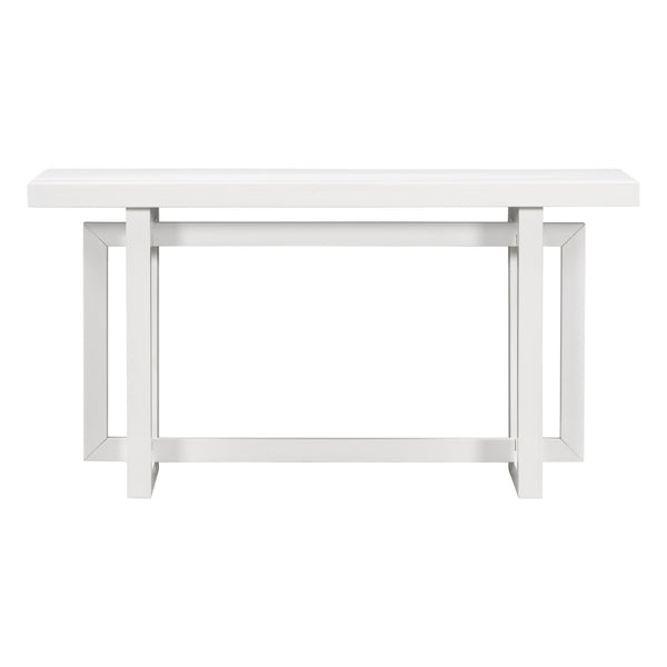 English Elm U_style Farmhouse Console Table with Three Drawers Open Shelf Entryway Organizer N711P410422K