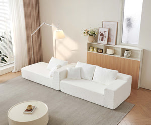 English Elm 104" Modular Cloud Sectional Chenille Sofa with Deep Seats for Modern Living Rooms W1359S00019