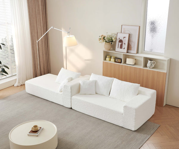 English Elm 104" Modular Cloud Sectional Chenille Sofa with Deep Seats for Modern Living Rooms W1359S00019