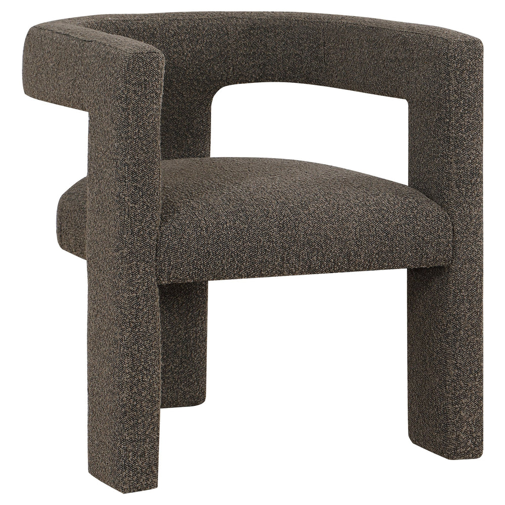 English Elm McKinley Bouclé Upholstered Accent Side Chair with Curved Silhouette and Plush Comfort for Modern Spaces Chocolate B062P299947