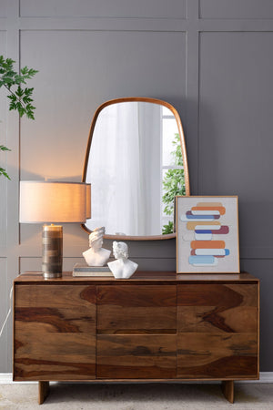 English Elm 16x16x23.5" Gray and Silver Brushed Table Lamp with Drum Shade, Iron & Mango Wood Base, Modern Bedside Accent W2078P399250