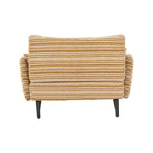 English Elm Modern tufted two-seater sofa with boucle upholstery, tapered legs, storage pockets and plush comfort for small spaces and offices Mustard yellow W395P376588