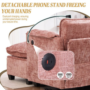 English Elm United Oversized 112" Modular Sectional Sofa Cloud Couch With Storage Ottoman, Usb Ports & Comfort Design W1568S00185-GIGA