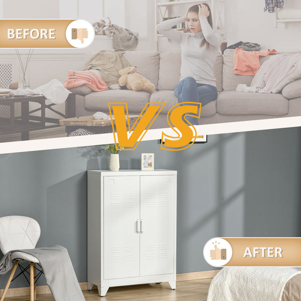 English Elm HOMCOM Rustic Industrial Sideboard Buffet Cabinet with 4 Drawers, Adjustable Shelf & Coffee Bar Top White W2225P217724