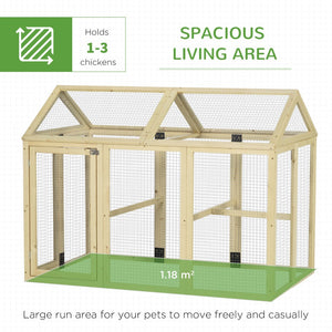 English Elm Pawhut Fir Wood Outdoor Chicken Run Modular Weatherproof Backyard Enclosure for Small Flocks W2225P200518