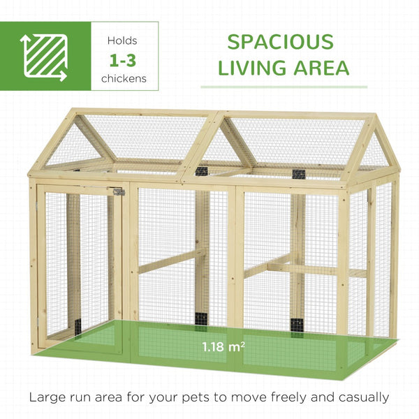 English Elm Pawhut Fir Wood Outdoor Chicken Run Modular Weatherproof Backyard Enclosure for Small Flocks W2225P200518