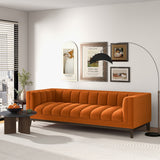 English Elm Ashcroft Furniture - Melissa Mid-Century Orange Velvet Modern Sofa