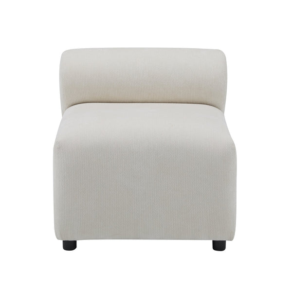 English Elm Christopher Knight Home® - Evelyn Modular 3-Seater Armless Chenille Sofa – Beige Curved Sectional, Solid Wood Frame Comfort N773IS00021B