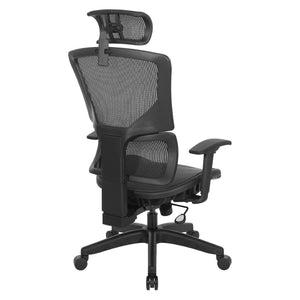 OSP Home Furnishings Vertical Matrix Breathable Ergonomic Office Chair with Lumbar Support and Adjustable Headrest And 639-T11N48PHX