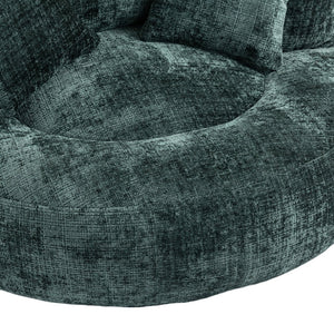 English Elm Lazy Sofa Oversized Ergonomic Bean Bag Lounger with High Wrap Back, Plush Chenille Foam Comfort for Living Room, Bedroom, Office Emerald W395P252054