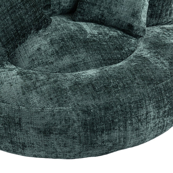 English Elm Lazy Sofa Oversized Ergonomic Bean Bag Lounger with High Wrap Back, Plush Chenille Foam Comfort for Living Room, Bedroom, Office Emerald W395P252054