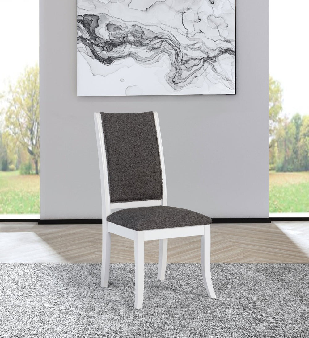 English Elm Set of 2 Tall Back Upholstered Dining Chairs Modern Armless Rubberwood Frame B016P445304