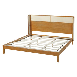 English Elm Christopher Knight Home® - Premium Rubber Wood King Bed Frame With Headboard - Stylish Mid Century Modern Design For Comfort N770P290471N_N770P290482N