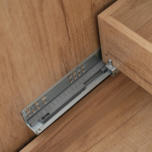 English Elm 60" Boutique Bathroom Vanity Rattan Doors Soft Close Drawers Smc Sink Pine Legs Natural Wood N817P397678N