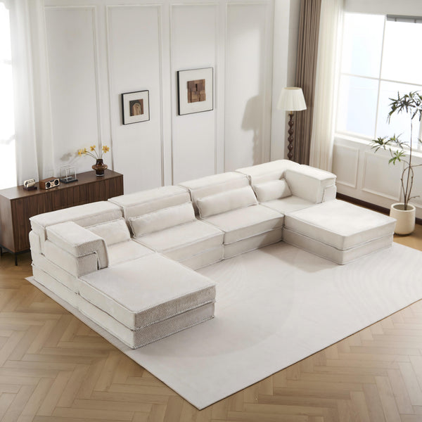 English Elm Compression Modular Floor Sofa Bed - Cozy, Versatile Lounge With Memory Foam & No Assembly Needed! W3723S00039