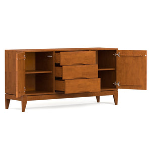 English Elm Harper Solid Rubberwood Sideboard Mid-century Buffet with Tapered Legs for Dining Rooms B136P439006