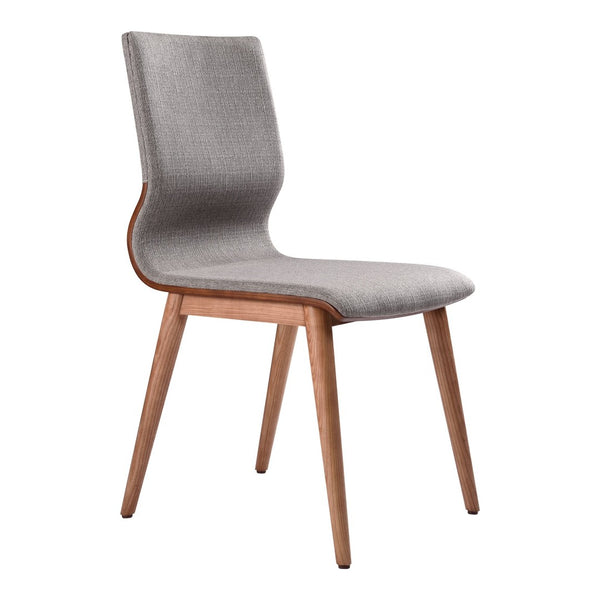 English Elm Robin Mid-century Upholstered Dining Chairs with Tapered Walnut Legs Set of 2 B2736P464880