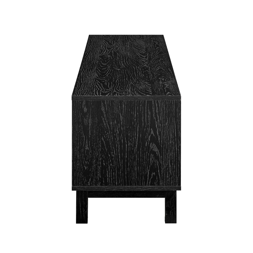 Hamkke Boho Coastal 70" TV Stand with Rattan Doors - Stylish, Modern Storage for TVs Up to 80"