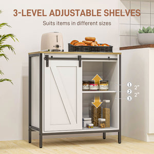 English Elm Homcom Farmhouse Sideboard Buffet Cabinet With Sliding Barn Door & Adjustable Shelf For Stylish Storage W2225P217394