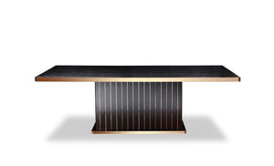 VIG Furniture Talin High-Gloss Black Crocodile Textured Dining Table With Rose Gold Accents Seats 8 Elegantly VGUNCC842-240