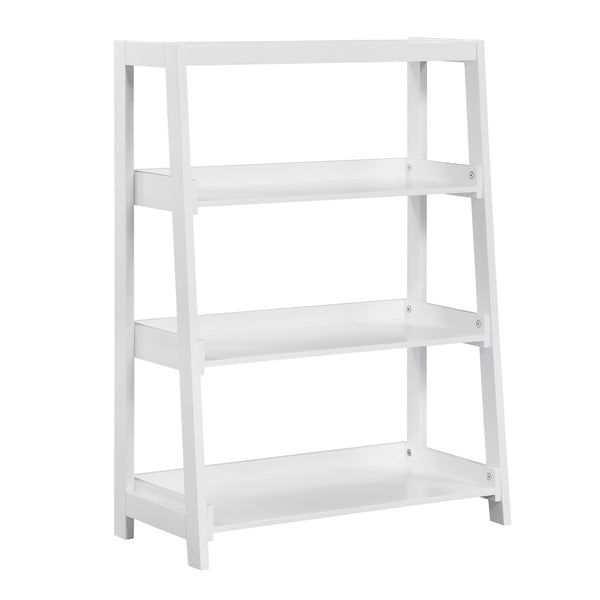 English Elm Modern Wooden Bookcase with Three Graduated Shelves for Books Toys and Decor Display White B011P460152