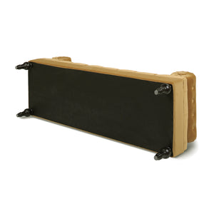 English Elm Jennifer Taylor Home - Lewis Bolster Arm Entryway Bench in Gold Velvet — Handcrafted hardwood frame, vintage bolsters, low 15" seat comfort Yellow B2719P238172