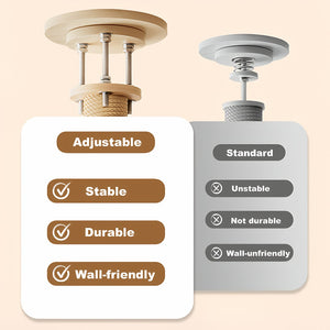 English Elm Floor to Ceiling Tension Mount Cat Tower with Sisal Post Hammock and Wood Condo Cave W3101P384990