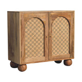 English Elm Solid Wood Rattan Ball Cabinet