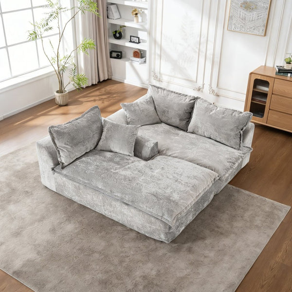 English Elm 103" Chenille Cloud Sectional Modular L Shape Sofa for Spacious Living Room Comfort W1170S00043