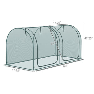 English Elm Outsunny Garden Crop Cage Hdpe Mesh Plant Protection Tent with Zippered Access Doors W2225P174512