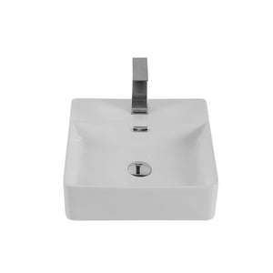 English Elm Bothwa Square Ceramic Vessel Sink Glossy White Cupc Certified Countertop Bath Basin B2724P262840