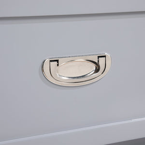 English Elm Gray Nightstand with Drawer & Open Shelf, Dovetail Construction, Nickel Ring Pulls, Ready-to-Use B011P365521