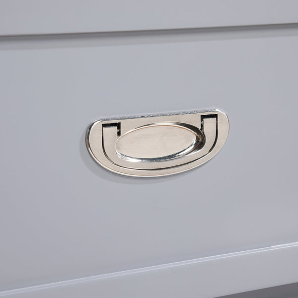 English Elm Gray Nightstand with Drawer & Open Shelf, Dovetail Construction, Nickel Ring Pulls, Ready-to-Use B011P365521