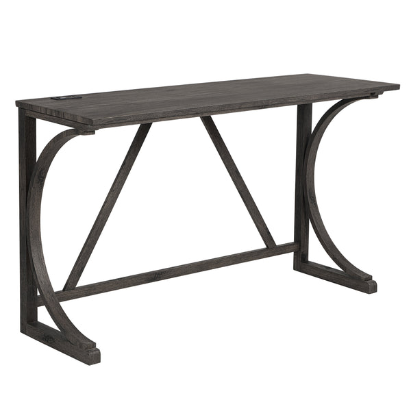 English Elm 4-Piece Bar Table Set With Power Outlet – Stylish Dining & Game Room Solution With 3 Padded Stools W1998P193825