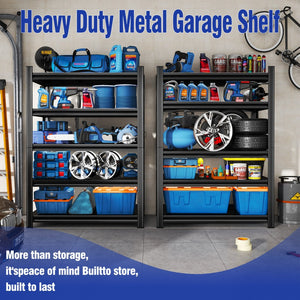 English Elm 63" Five-tier Heavy-duty Shelving Unit 2000lb Capacity Adjustable Garage Storage W1831P435618