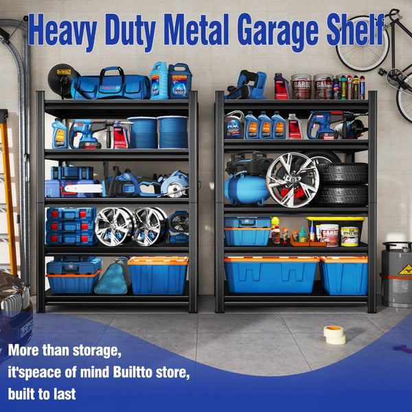 English Elm 63" Five-tier Heavy-duty Shelving Unit 2000lb Capacity Adjustable Garage Storage W1831P435618