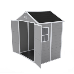 English Elm Campcraft 6x5 Ft Resin Outdoor Storage Shed with Uv Resistant Pp Panels and Lockable Door W1598S00021