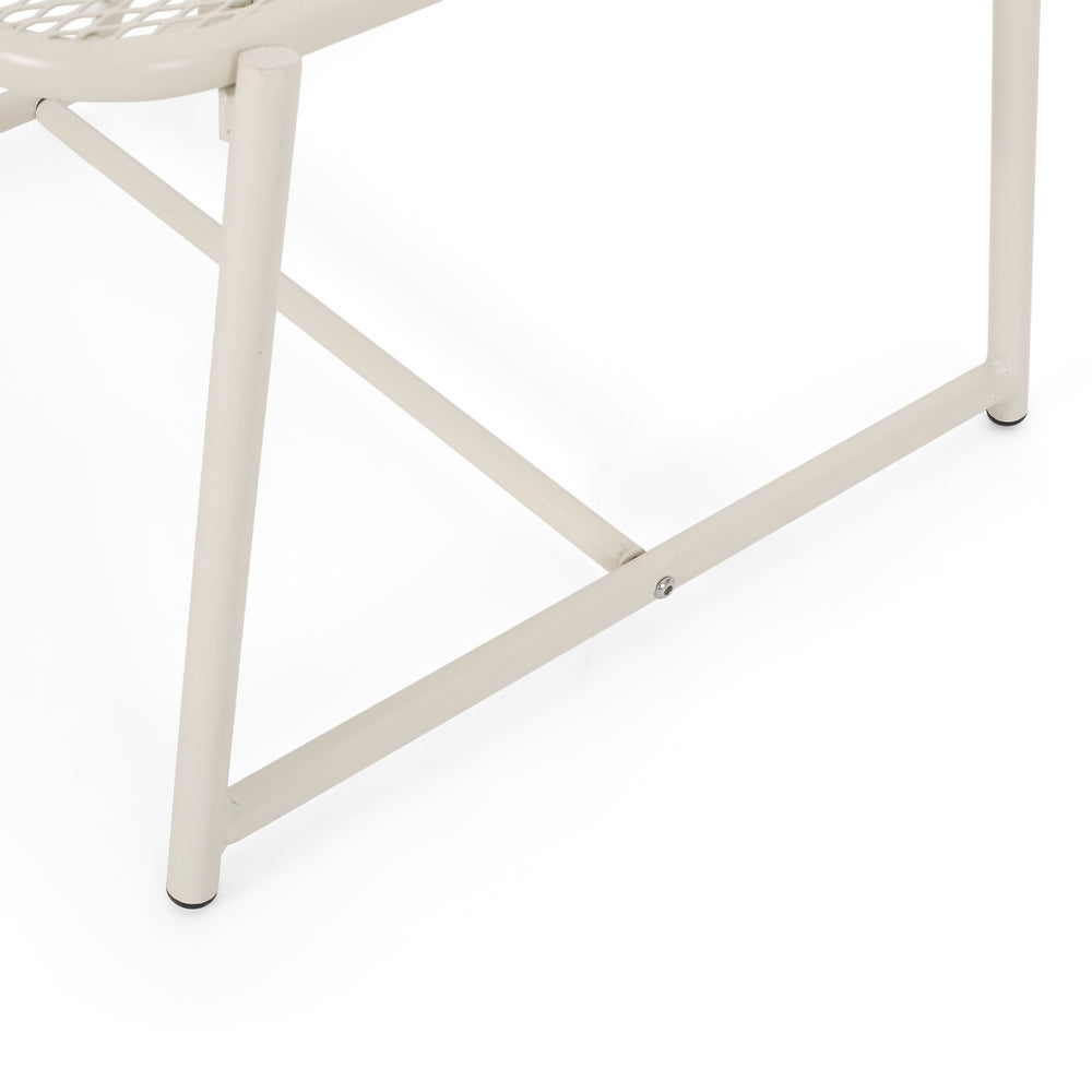 English Elm Christopher Knight Home® - KINCAID Matte White 13"H Side Table – Modern Iron Sled Base, Compact 19.5"W x 18"D Accent Table 65201.00WHI