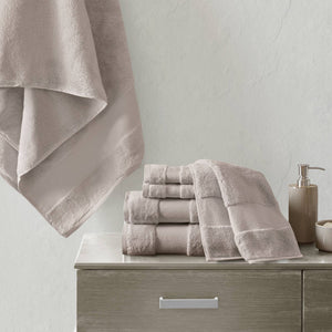 JLA Home Madison Park Signature - Cotton Plush Turkish 6-Piece Towel Set 600 GSM — Oversized, Highly Absorbent Spa-Quality Towels Crafted Taupe MPS73-317