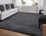 Feizy Rugs Luxe Velour Collection: Elegant And Durable High Pile Polyester Rug For Modern And Rustic Spaces Taupe,Black Polyester Lxv4506fslt000s66