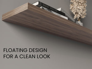English Elm Ecco 47 Inch Floating Wall Shelves Set of 2 with Hidden Brackets Matte Finish B070P238872