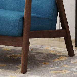 English Elm Christopher Knight Home® - LYDIA Mid-Century Modern 2-Seater Sofa with Button Tufting and Bentwood Arms, Retro Chic Upholstery Navy Blue 63832.00NBLU