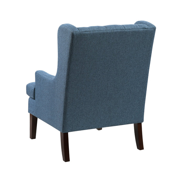 English Elm 1Pc Elegant Button-Tufted Blue Accent Chair With Foam Cushion - Perfect For Cozy Spaces & Style! B011P287707