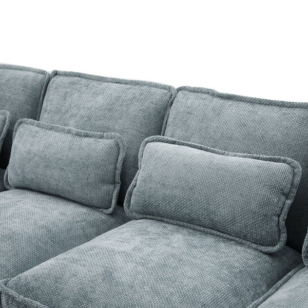 English Elm United We Win 106" U-Shaped Sectional Sofa With Ottoman, Usb Ports & Dual Side Pockets For Comfort W1568S00230-GIGA