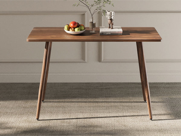 English Elm 47" Modern minimalist MDF dining table with sturdy metal legs, waterproof scratch-resistant top, 51.6" x 30.5" Walnut W2189133892
