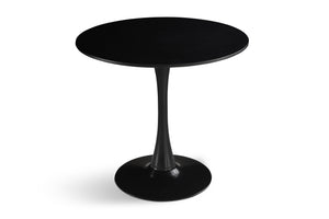 English Elm Round Round Dining Table 31.5" Black Tulip Design Modern Pedestal Table for Small Spaces, Seats 2-4 W2720P204035