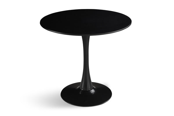 English Elm Round Round Dining Table 31.5" Black Tulip Design Modern Pedestal Table for Small Spaces, Seats 2-4 W2720P204035